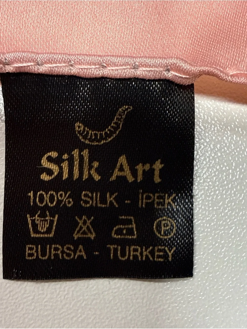 Bursa‎ Silk Art Scarf Wrap Oblong Made in Turkey Floral Pink Blue 66